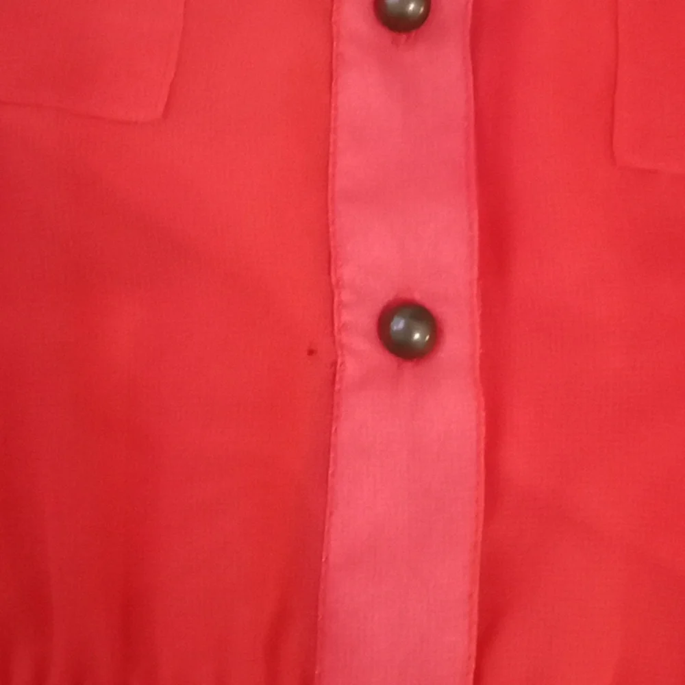 Paper Doll Orange Sleeveless High Low Maxi Dress Size L Button Front - Picture 11 of 11